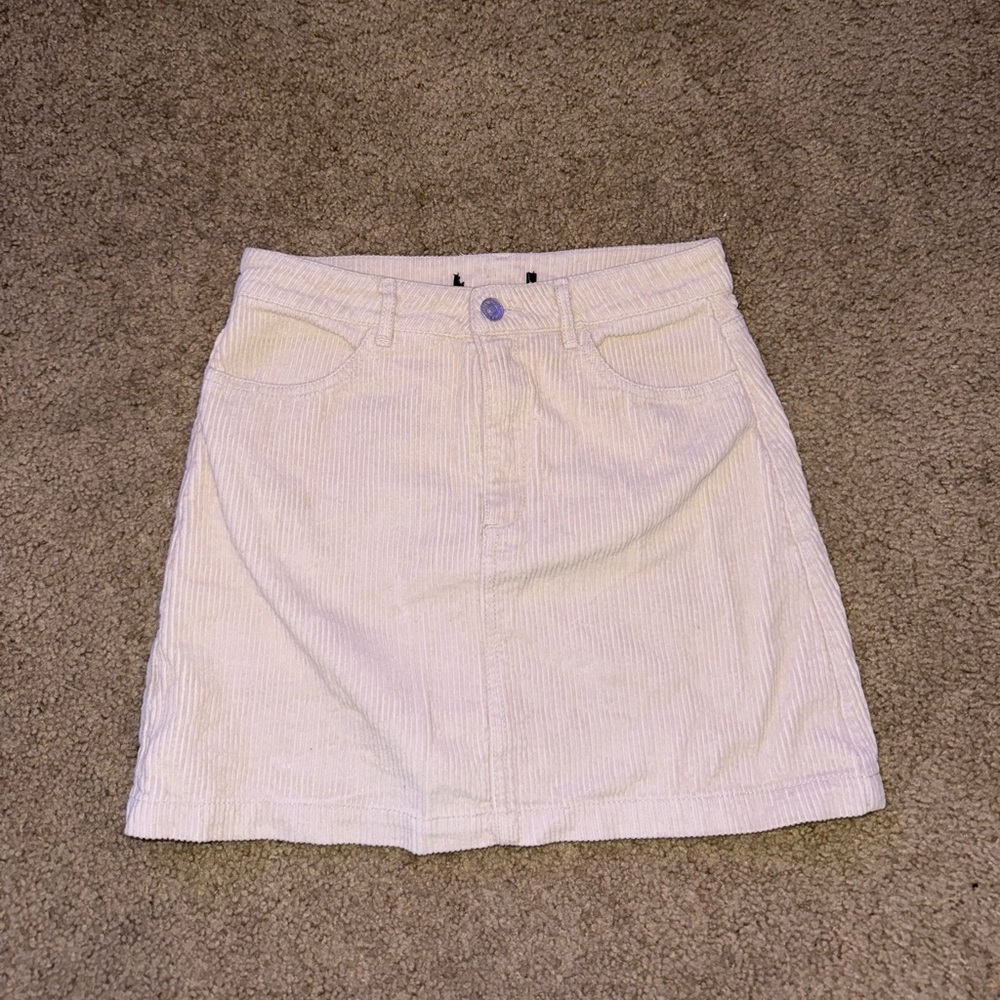 Forever 21 Cream Corduroy Mini Skirt Resort Wear